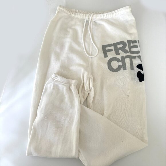 Freecity White French Lightweight Terry Joggers_Size S - Picture 10 of 10